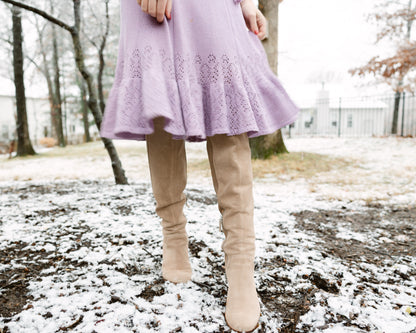 Vintage Purple Midi Sweater Dress