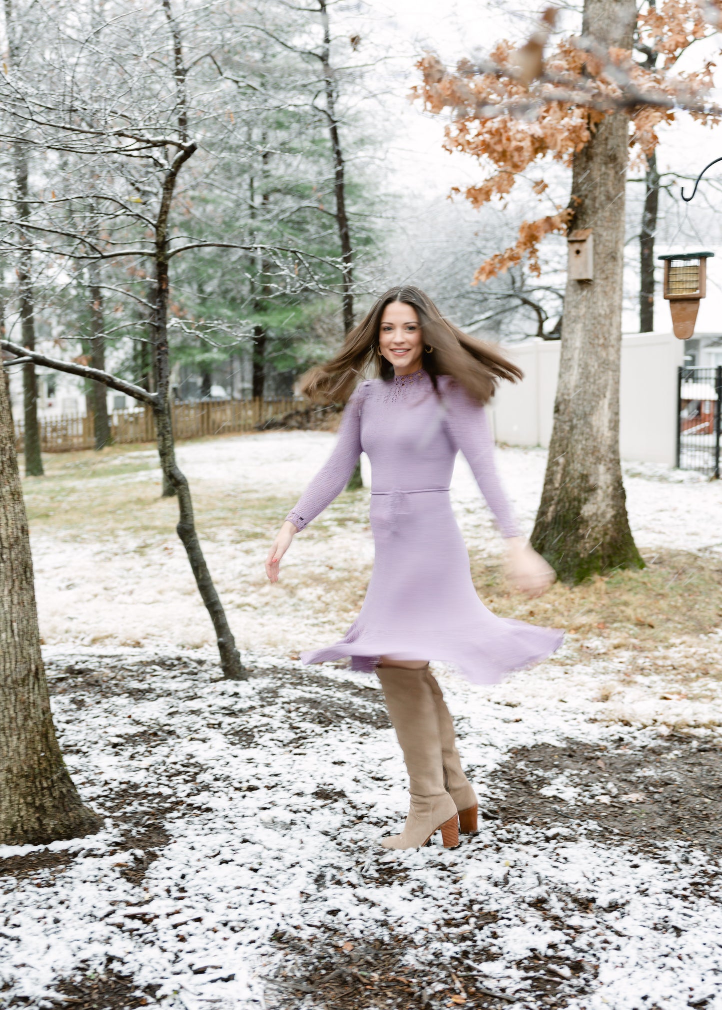 Vintage Purple Midi Sweater Dress