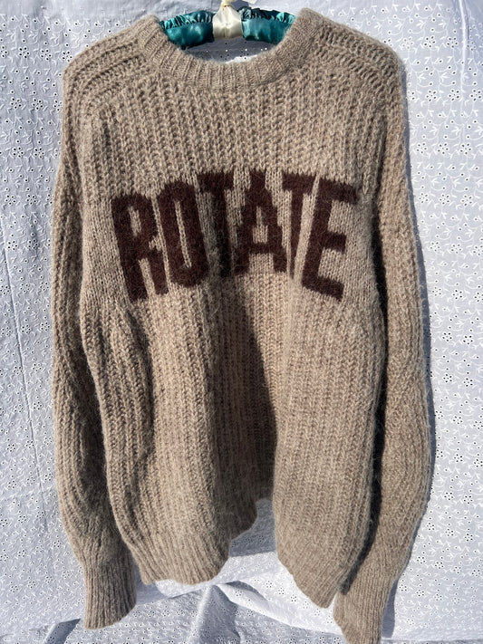 Rotate Birger Christensen Oversize Wool Knit Logo Sweater