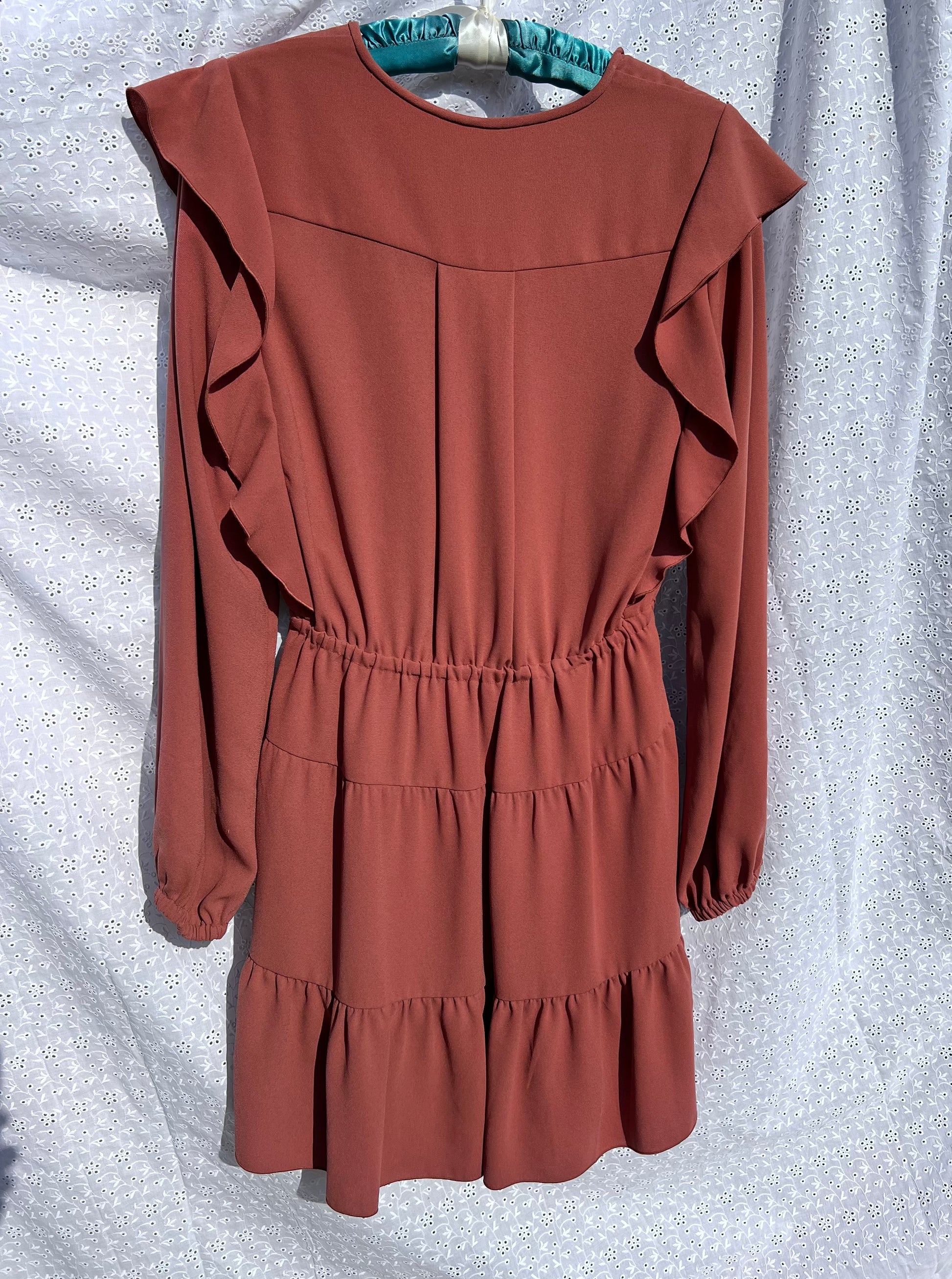 Wilfred Aritzia Red Long Sleeve Ruffle Mini Dress The Redondo Edit Wilfred Aritzia Red Long Sleeve Ruffle Mini Dress The Redondo Edit