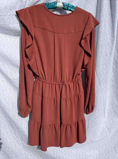 Wilfred Aritzia Red Long Sleeve Ruffle Mini Dress The Redondo Edit Wilfred Aritzia Red Long Sleeve Ruffle Mini Dress The Redondo Edit
