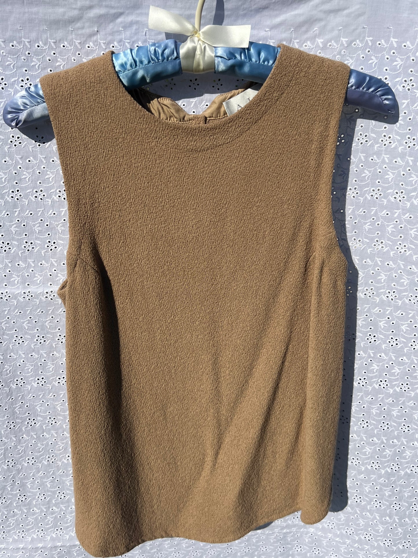 ALC Tan Woven Crepe Top