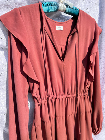 Wilfred Aritzia Red Long Sleeve Ruffle Mini Dress – The Redondo Edit Wilfred Aritzia Red Long Sleeve Ruffle Mini Dress – The Redondo Edit