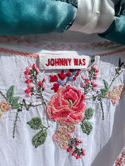 Johnny Was Floral Embroidered Top